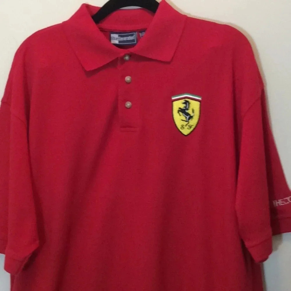 Blue Generation Red Ferrari Shield Polo Shirt